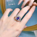 wholesale 925 Silver New Tanzanite 6*9mm Oval Ice Flower Cut High Carbon Diamond Sweet Ins-0-3