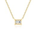 wholesale 14k Gold, Platinum Fashion Necklace with 05ct Lab-Grown Emerald Cut Diamond, Yellow Gold, Real Diamond Collarbone Chain-0-1