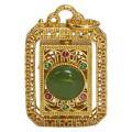 wholesale S925 gold-plated silver with natural jade, gourd abacus, butterfly, and antique-style movable DIY pendant-0-4