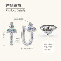 Sterling Silver Exaggerated European Cross-border Earrings with Moissanite Stars [Clearance Free Shipping]-Style D [Clearance Sale - Free Shipping] Silver  925 Silver
