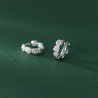 wholesale S925 Sterling Silver Rose Flower Ear Clasp Ins Style Floral Design Fresh and Elegant Women's Ear Accessories M03223-S925 silver pair 925 silver