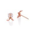 wholesale 14K Rose Gold, 18K Yellow Gold, Platinum Wing-to-Wing Youth Style Moissanite Women's Earrings with White Diamonds and Real Diamonds-0-2