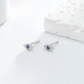 wholesale S925 Sterling Silver Personalized European And American Evil Eye Stud Earrings For Women, Elegant And Versatile Eye-shaped Zircon-accented Ear Accessories-0-2
