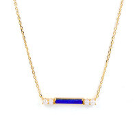 wholesale S925 Sterling Silver Royal Style Hit One-Line Necklace with Freshwater Pearl Pendant Choker Jewelry Wholesale-Natural Freshwater Pearl + Lapis Lazuli Necklace