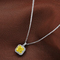wholesale 925 Silver 2ct Square 7*7 High Carbon Diamond Pendant Necklace, Ins40+3-0-5