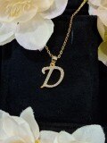 S925 Silver 18k Gold-Plated Moissanite Alphabet Pendant Necklace, DIY Gift-0-7