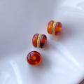 wholesale S925 gold-plated silver with inlaid natural blood amber hamburger bead spacer accessories for DIY bracelets, necklaces, and amber/beechwood jewelry-0-0