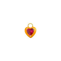 wholesale S925 Sterling Silver With Colored Zirconia Heart Pendant Necklace, Dainty And Elegant-A3417-Red Zirconium/Single Pendant 925 Silver
