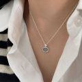 wholesale S925 Sterling Silver Ellipse Iridescent Chalcedony Necklace for Women, New Trendy Versatile Luxury Collarbone Chain-0-7