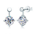 Sterling Silver Ear Hooks with Zircon and Pink Diamond, Clearance Sale with Free Shipping-0-12
