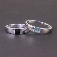 wholesale 925 Sterling Silver Commuting Minimalist Style Men and Women's Rings with Natural Topaz and Black Spinel Gemstones, Non-Tarnish Wholesale-Natural Black Spinel Ring  US 5