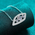 S925 Sterling Silver Moissanite Wide-Eye Pendant, Trendy and Versatile Gift-0-1