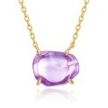 wholesale S925 silver gold-plated Japanese minimalist amethyst retro geometric pendant for women's trendy wholesale-0-4