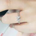 wholesale S925 Silver Four-Diamond Flower Ring with Marquise Diamonds, Fashion Floral Small Diamond Ring for Women, Gift-0-1