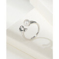 wholesale S925 Sterling Silver Baroque Freshwater Pearl Ring for Women, Small Batch Design with a High-End Feel, Personality-Enhancing Index Finger Ring-0-1
