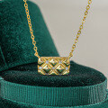 14K Gold-Plated S925 Silver Pendant with 1-Carat Moissanite Necklace-0-0