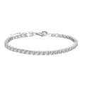 wholesale S925 Sterling Silver Moissanite Full Circle Diamond Tennis Bracelet for Women, Hip Hop Trendy Ins Style Single Row Bangle-0-4