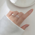 wholesale S925 Sterling Silver Sweet Heart Ring Korean Style Elegant Design Hollow Heart-shaped Women's Ring J9012-0-0