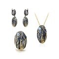 wholesale 925 Silver Inlaid Designer Natural Colored Gemstone Jewelry Accessories Three-Piece Set, Small Niche Jewelry Suit-0-0