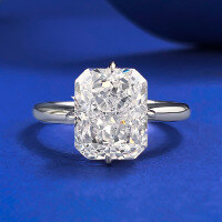 wholesale S925 Silver Mu Jing Jewelry New Imported High Carbon Diamond Ring 8*10 White Ice Flower Cut Band European and American Cross-Border Style-R1143 White No. 5