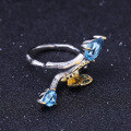 wholesale S925 silver secret garden designer gemstone ring with natural butterfly design and natural topaz-0-1