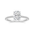 wholesale S925 Sterling Silver luxurious high-end carat diamond ring with ultra-sparkling pave setting for engagement-0-4