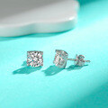 wholesale Sterling Silver S925 Classic Four-Prong Bullhead Moissanite Stud Earrings, Simple and Versatile-0-0