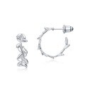 wholesale S925 sterling silver new Japanese and Korean style minimalist bud earrings, fashionable olive branch earrings, forest girl series accessories-0-5