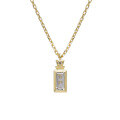 wholesale 10K Gold Geometric Rectangle Simple Women's Topaz Collarbone Chain Japanese-style Light Jewelry-0-4