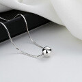 wholesale S925 Sterling Silver Snake Chain Wish Granted Small Bead Necklace Exquisite Korean Style Light Luxury Versatile Choker for Women-0-3