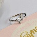 wholesale 925 Sterling Silver Whale Deer This Life Has You Ring, Open Adjustable, Niche Design, Minimalist, Student Valentine's Day Premium Gift-0-3