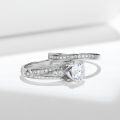 wholesale Sterling Silver New 75mm Round 15ct Moissanite Vintage Dewdrop Edge Ring Set Women's Engagement Ring-0-2