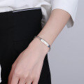 wholesale S925 Sterling Silver Casual Ins Style Double-Layer Chained Square Pendant Good Luck Fashion Lucky Bracelet-0-2