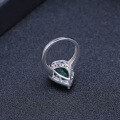 wholesale S925 Sterling Silver Women's Natural Gemstone Ring, Fashionable Luxurious Large Size Gemstone with Natural Green Agate-0-3