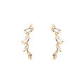 wholesale S925 Silver Gold-Plated Metal, Natural Sparkling Cat's Eye White Crystal Earrings, Wholesale from Manufacturer-0-0