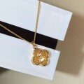 wholesale Gold-plated New Chinese Style Sand Gold Pendant Necklace for Women, Auspicious Cloud and Lucky Gourd Design, Birth Year Necklace Wholesale-0-4