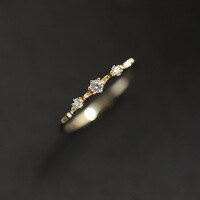 wholesale 925 Sterling Silver Cute Floral Fine Ring Fashionable and Unique Niche Design with Diamond Accents Stackable Open Adjustable Ring-Copper with gold plating Adjustable opening