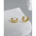 wholesale S925 Sterling Silver 673 Wrinkle Gear Ear Studs Women High-end Sense Small Design Cold Style French Temperament Silver Ear Hoops-0-1