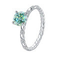 wholesale S925 Sterling Silver Cross-Border Wholesale 1-Carat Moissanite Twist Ring Light Luxury Silver Jewelry High-End Women's Accessories-0-12