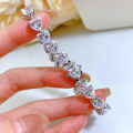 wholesale S925 sterling silver jewelry new style full diamond heart-shaped bracelet, fashionable and elegant, ins influencer style-0-3
