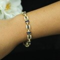 wholesale 925 Silver Gold-Plated Bracelet with High-Carbon Diamonds and GRC Lab-Grown Sapphire, Fashionable Niche Jewelry, Versatile Accessory for Women-0-2