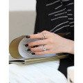 wholesale S925 Sterling Silver JF243 Korean Style Hollow-Out Minimalist Cross Open Ring for Women-0-3