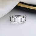 wholesale S925 Sterling Silver Retro Geometric Interlocking Ring Simple Fashion Minimalist Design Versatile Index Finger Ring-0-1