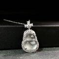 wholesale Silver-plated temple tourist attraction popular gourd necklace pendant women's collarbone chain high-ice jadeite jade factory direct-0-2
