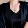 wholesale S925 Silver Inlaid Natural Weicui Blue Water Jadeite Buddha Pendant Necklace, Full Green Maitreya Buddha Pendant Live Streaming Wholesale-0-3
