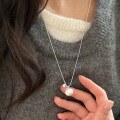 wholesale S925 Sterling Silver Geometric Brushed Sphere Necklace for Women, Minimalist and Fashionable, Versatile Bohemian Style Sweater Chain with a Premium and Trendy Feel-0-2