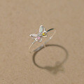 wholesale S925 Sterling Silver Diamond-Inlaid Butterfly Ring, Ins Style Design, Sweet and Elegant Women's Jewelry R01570-0-2
