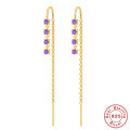 wholesale S925 Sterling Silver, Korean-style lightweight luxury diamond-encrusted tassel ear thread,INS-0-6