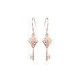 wholesale S925 Sterling Silver Minimalist Diamond Key-shaped Zircon Ear Studs, Korean Style Popular Women's Earrings-0-4