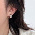 wholesale S925 Sterling Silver Vintage Classic Floral Print Earrings for Women, Korean Dongdaemun Distressed Small Design Stud Earrings-0-0